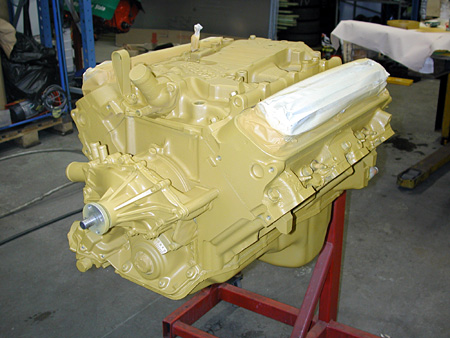 Buick 455 V8 engine painted with primer